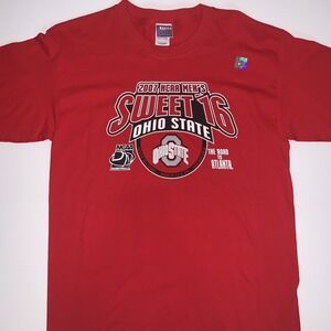 Ohio State Buckeyes 2007 Sweet 16 Shirt Mens Large Red Step Ahead Basketball TEE